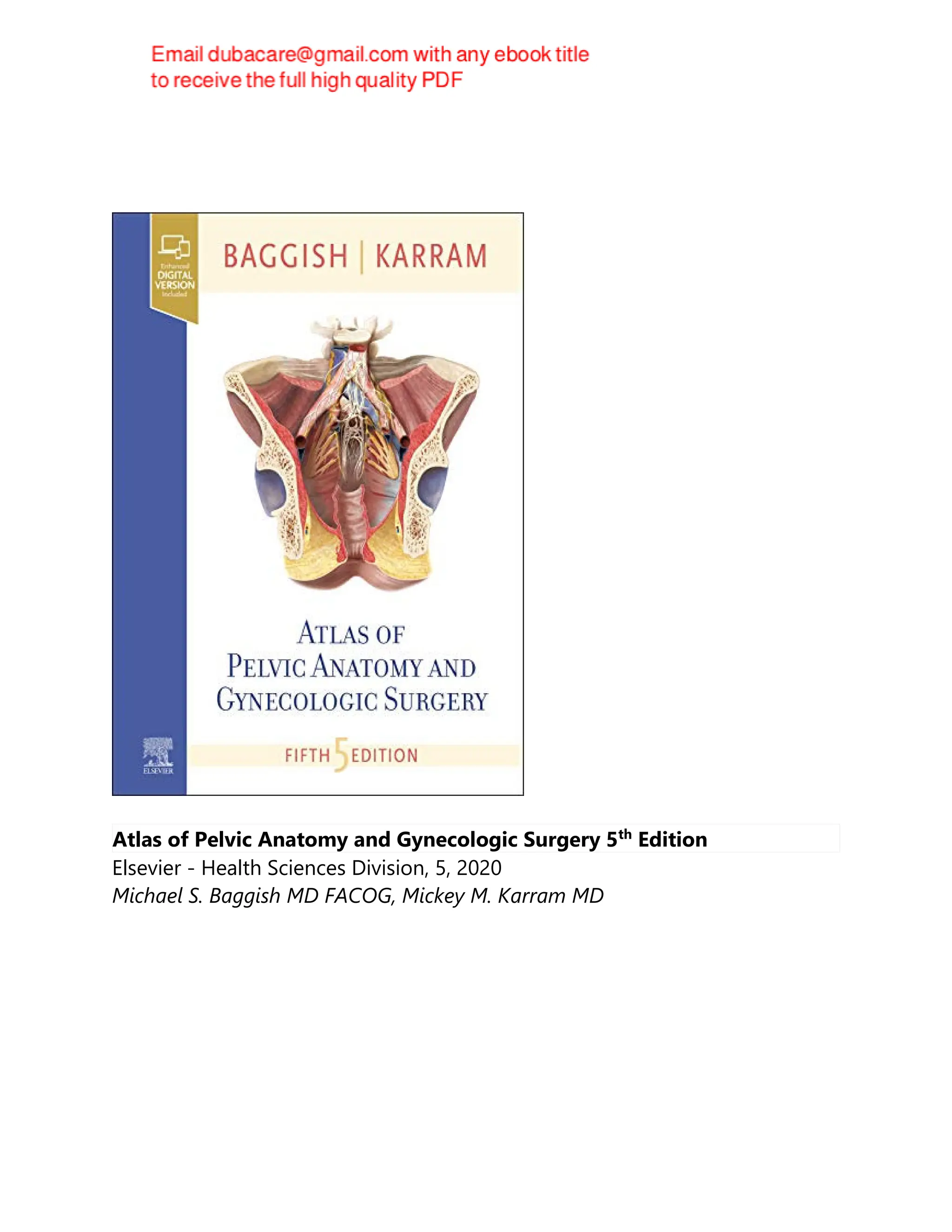 Atlas of Pelvic Anatomy and Gynecologic Surgery 5th Edition