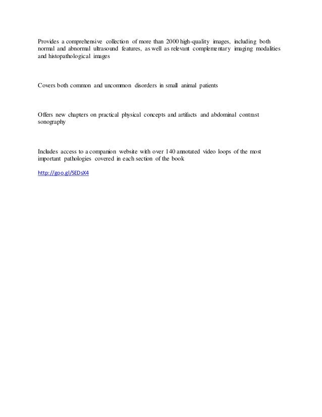 Atlas of small animal ultrasonography, 2nd edition