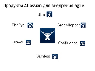 Confluence Продукты Atlassian для внедрения agile Jira Bamboo FishEye Crowd GreenHopper 