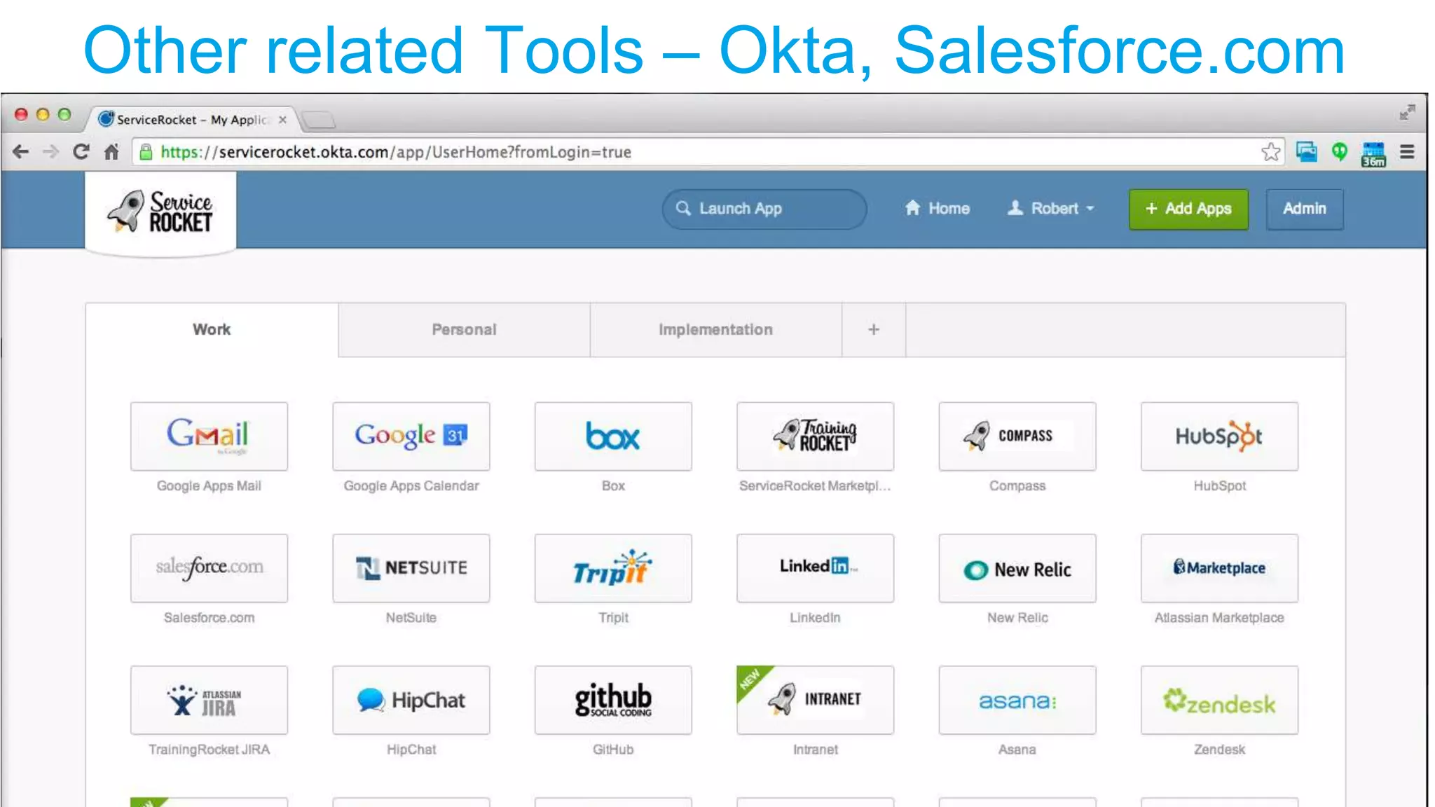 Other related Tools – Okta, Salesforce.com
 
