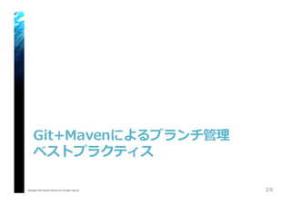 Git+Mavenによるブランチ管理理
ベストプラクティス
Copyright© 2015 Growth xPartners, Inc. All rights reserved. 29
 