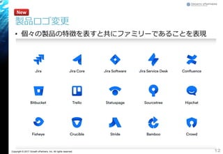 Copyright © 2017 Growth xPartners, Inc. All rights reserved.
製品ロゴ変更
• 個々の製品の特徴を表すと共にファミリーであることを表現
12
New
 