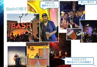 Copyright © 2017 Growth xPartners, Inc. All rights reserved.
Bashの様子
34
3つのエリアで
異なるジャンルの音楽♪
CEOとの
撮影チャンス！
楽しい場です
 