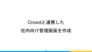 Crowdと連携した
社内向け管理画面を作成
39
 