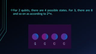 For 2 qubits, there are 4 possible states. For 3, there are 8
and so on as according to 2^n.
 
