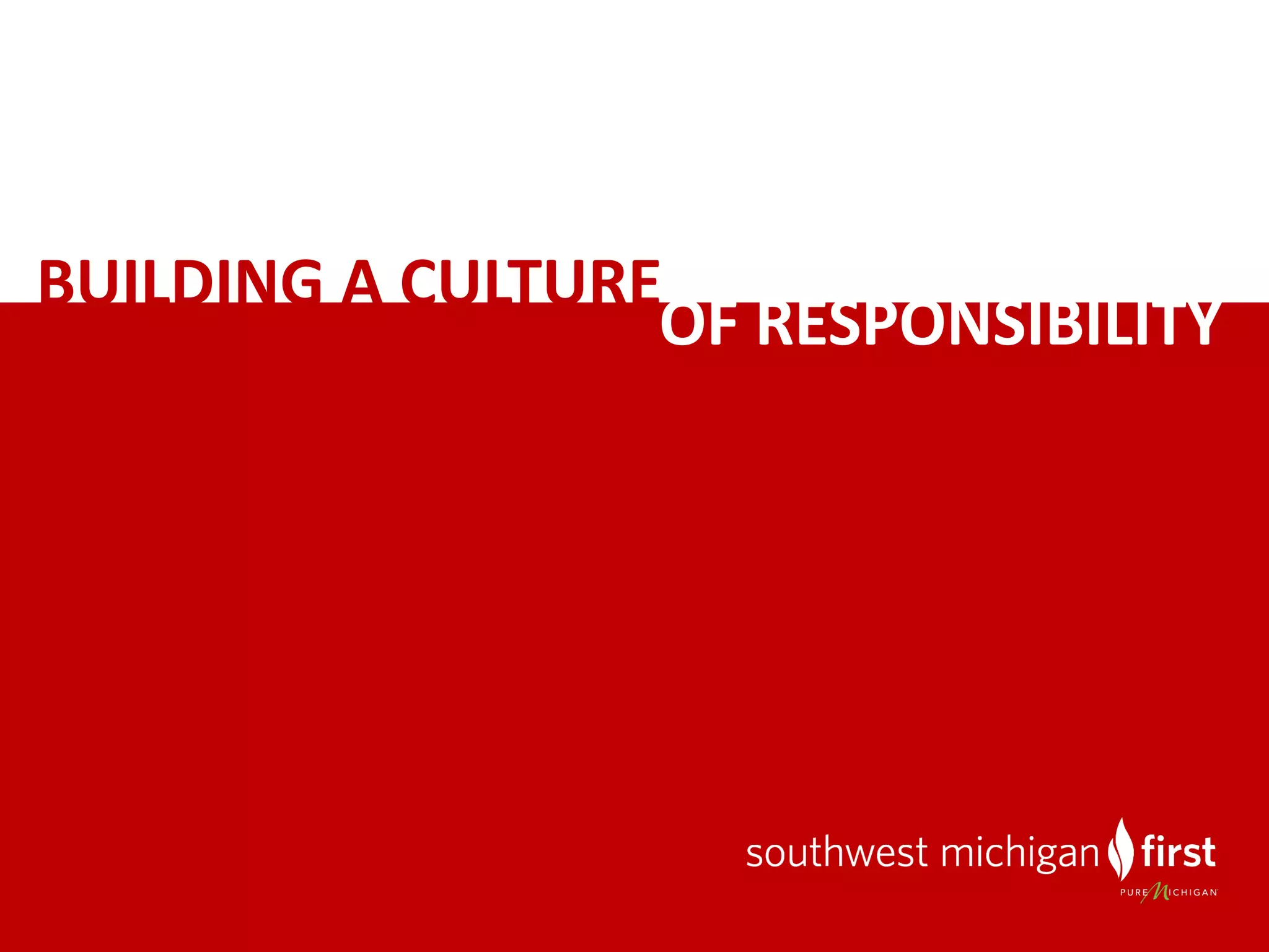 BUILDING	A	CULTURE
OF	RESPONSIBILITY
 