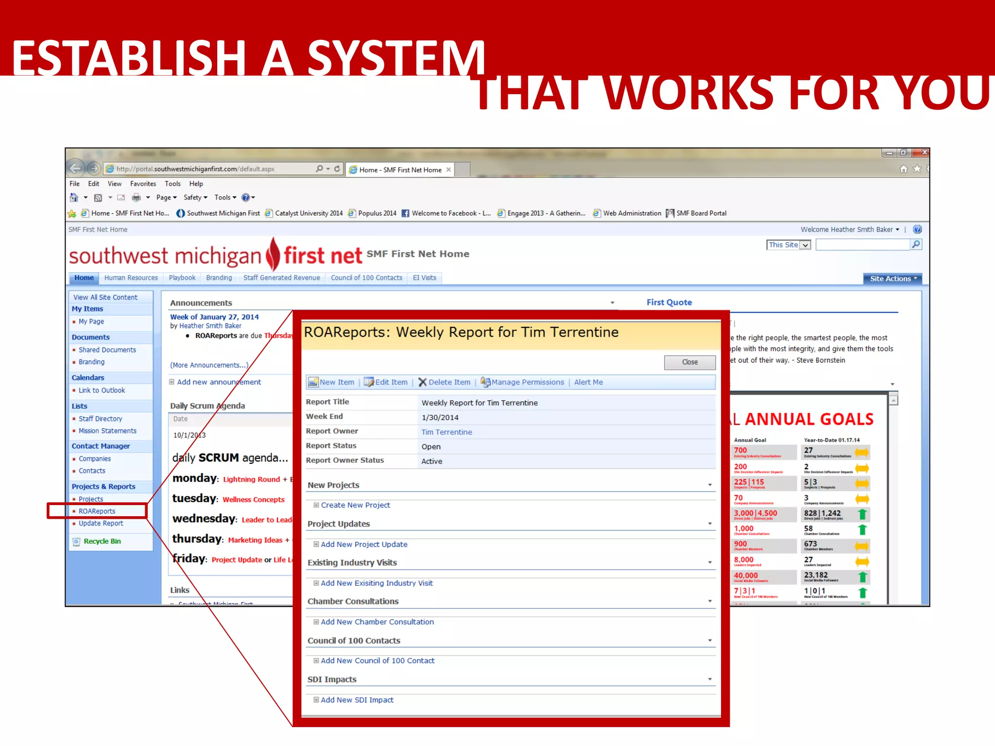 ESTABLISH	A	SYSTEM
THAT	WORKS	FOR	YOU
 