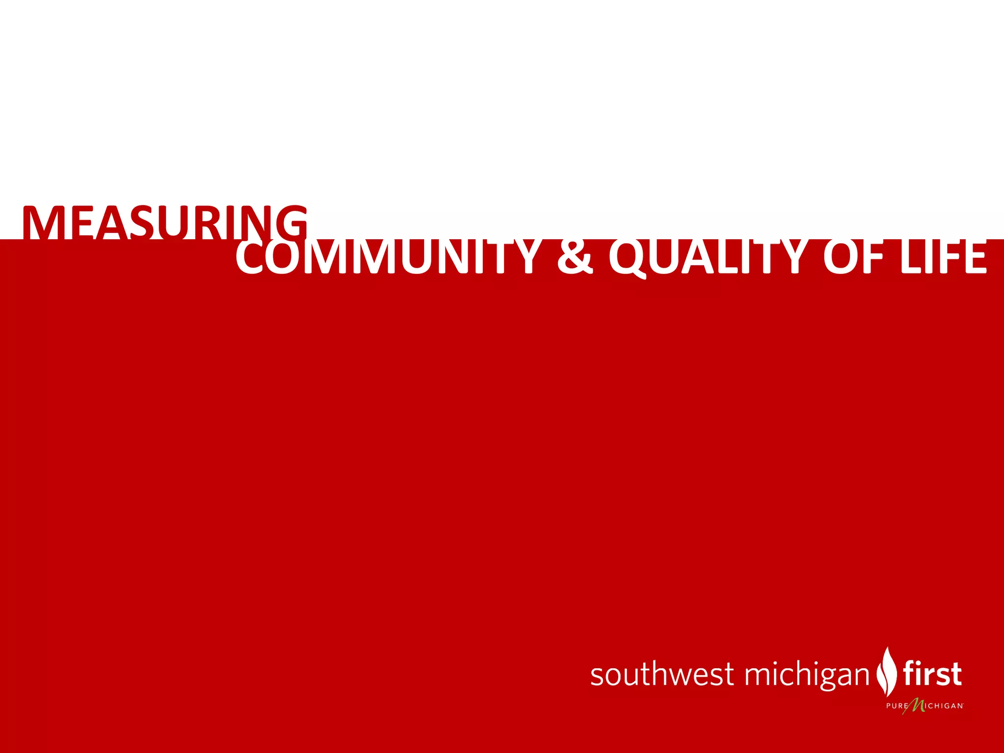 COMMUNITY	&	QUALITY	OF	LIFE
MEASURING
 