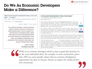 Do We As Economic Developers
Make a Difference?
 