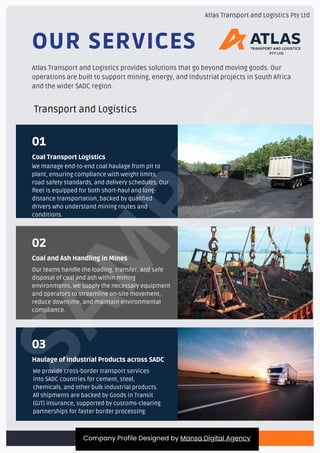 Logistics and Transport Company Profile Design Example - South Africa | PDF