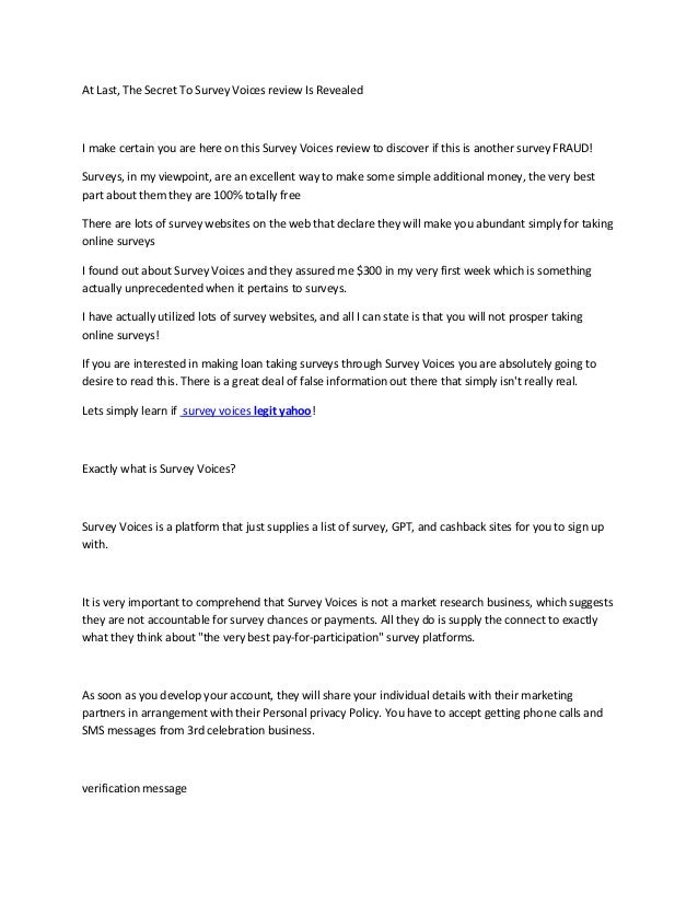 At Last The Secret To Survey Voices Review Is Revealed - 