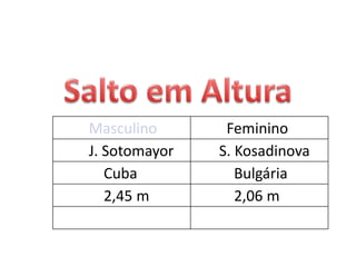 O salto consiste em uma impulsão, uma passada e um salto, nesta ordem; 
