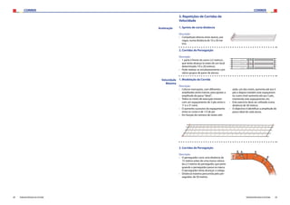 CORRER CORRER
28 29FEDERAÇÃO PORTUGUESA DE ATLETISMO FEDERAÇÃO PORTUGUESA DE ATLETISMO
3. Repetições de Corridas de
Velocidade
1. Sprints de curta distância
Descrição:
›› Competição directa entre alunos, por
vagas, numa distância de 10 a 30 me-
tros. 	
2. Corridas de Perseguição
Descrição:
›› 1 parte à frente do outro (±2 metros) ,
que tenta alcança-lo antes de um local
determinado (10 a 20 metros).
›› Pode realizar-se simultaneamente com
vários grupos de pares de alunos. 	
1. Modelação da Corrida
Descrição:
›› Colocar marcações, com diferentes
amplitudes entre marcas, para ajustar a
amplitude de passo“ideal”;
›› Todos os níveis de execução iniciam
com um espaçamento de 3 pés entre o
1º e o 2º cone;
›› O aumento sucessivo do espaçamento
entre os cones é de 1/3 de pé;
›› Em função do número de níveis utili-
Aceleração
Velocidade
Máxima
zado, um dos níveis, aumenta até aos 4
pés e depois mantém este espaçamen-
to; outro nível aumenta até aos 5 pés,
mantendo este espaçamento, etc.
›› Este exercício deve ser utilizado numa
distância de 30 metros;
›› O objectivo é identificar a amplitude de
passo ideal de cada aluno.	
2. Corridas de Perseguição
Descrição:
›› O perseguidor corre uma distância de
15 metros antes de uma marca coloca-
da a 5 metros do perseguido, que parte
quando o perseguidor passa na marca.
O perseguidor tenta alcançar o colega.
›› Distância máxima percorrida pelo per-
seguidor, de 50 metros.
	
 