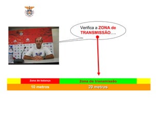    Zona de balanço Zona de transmissão  
  10 metros 20 metros20 metros  
MINISTÉRIO DA EDUCAÇÃO
AREA DISCIPLINAR DE EDUCAÇÃO FISICA
ESCOLA SECUNDÁRIA c/ 3.º CICLO do ENSINO BÁSICO de MOURA
Verifica a ZONA de
TRANSMISSÃO….
 
