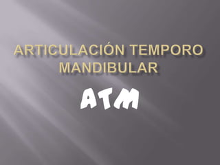 Articulación temporo mandibular ATM 
