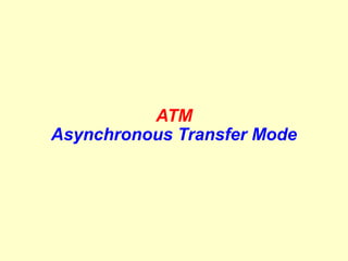 ATM
Asynchronous Transfer Mode
 