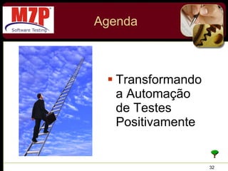 Transformando a Automação de Testes Positivamente  Agenda 