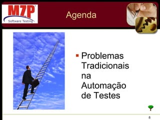 Problemas Tradicionais na Automação de Testes Agenda 