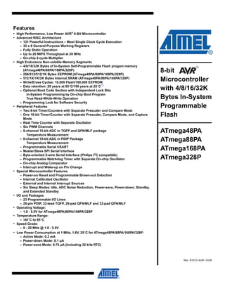 A tmega328P Microcontroller Data Sheet