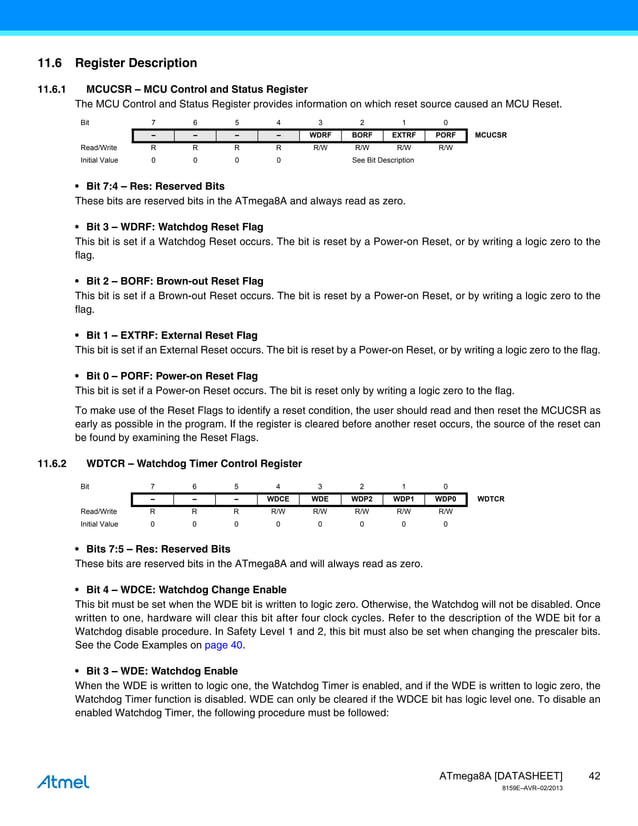 Atmel 8159-8-bit-avr-microcontroller-a tmega8-a_datasheet | PDF