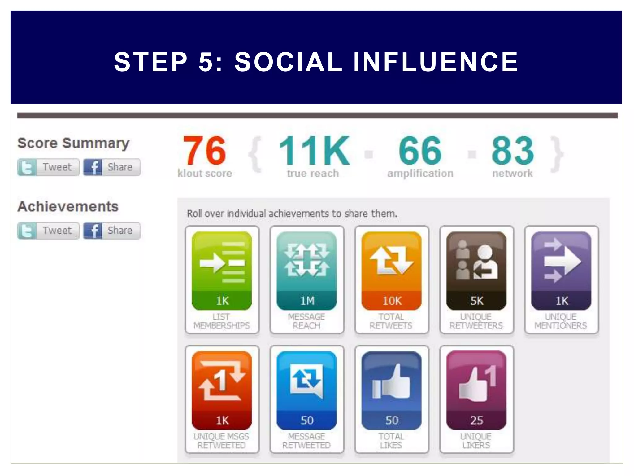 STEP 5: SOCIAL INFLUENCE
 