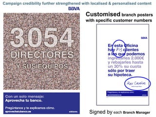 Customised branch posters
with specific customer numbers
Signed by each Branch Manager
Campaign credibility further strengthened with localised & personalised content
 