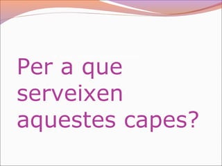 Per a que serveixen aquestes capes?
Per a que
serveixen
aquestes capes?
 