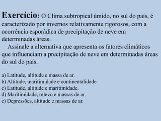A temperatura do ar atmosféricoA superfície terrestre não recebe toda a energia enviada pelo Sol.Apenas parte dela (43%) chega até a superfície, que a retém por certo tempo sob a forma de calor, liberando-a depois para a atmosfera.Esse aquecimento provoca um aumento na agitação das partículas dos gases que compõem a atmosfera. Por isso, afirmamos que o aquecimento da atmosfera ocorre de forma direta e indireta.O estado de agitação das partículas é medido pela temperatura.