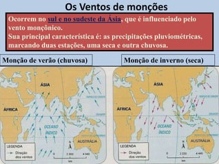 V E N T O SO vento é o ar em movimento e resulta do deslocamento de massas de ar, derivado dos efeitos das diferenças de pressão atmosférica entre duas regiões distintas.Ao deslocarem-se (das altas para as baixas pressões), os ventos são desviados da sua trajetória. Chama-se a este desvio o Efeito de Coriólis. Se os ventos se deslocarem no hemisfério Norte, sofrem um desvio para a direita. Se os ventos se deslocarem no hemisfério Sul, sofrem um desvio para a esquerda. 