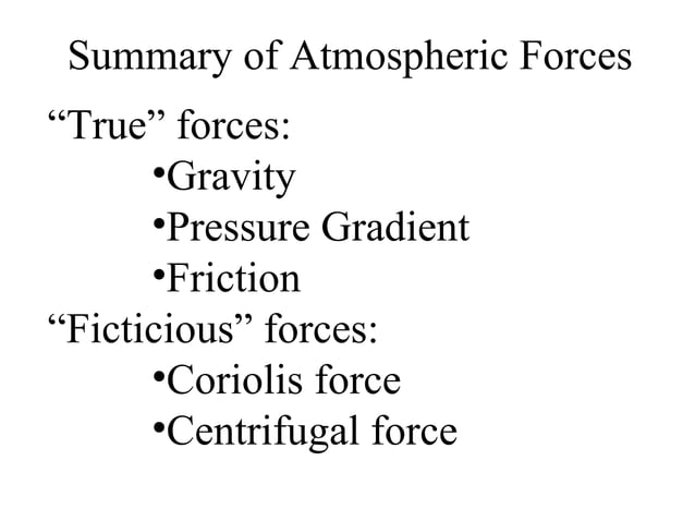 Atmospheric forces and winds-Climatology Chapter | PPT | Physics | Science