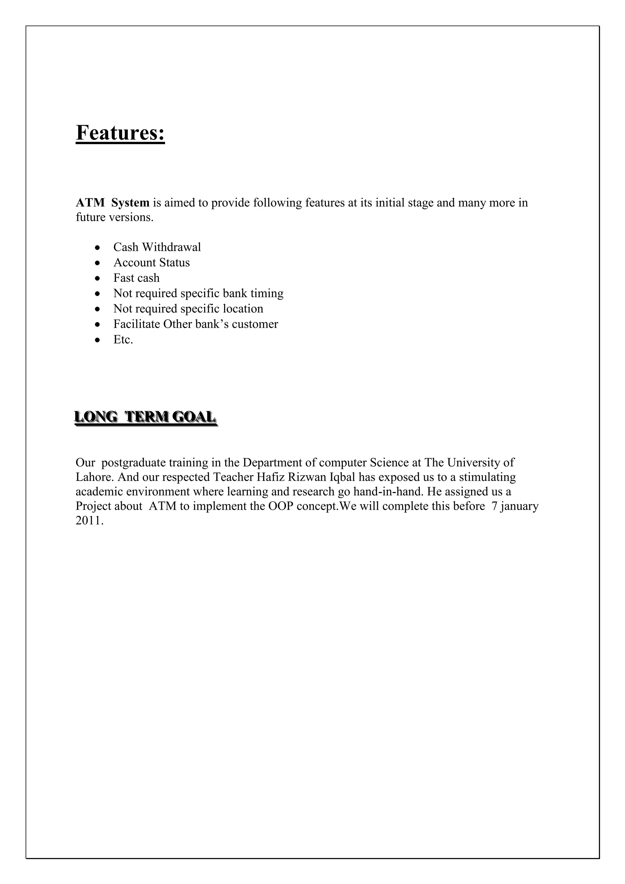 Atm proposal in oop pdf