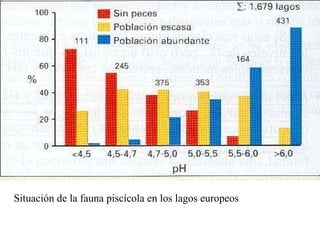Situación de la fauna piscícola en los lagos europeos 