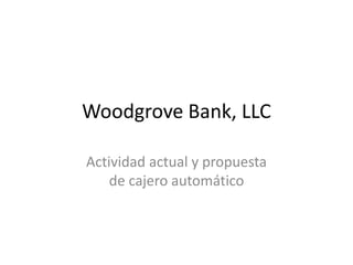 Woodgrove Bank, LLC
Actividad actual y propuesta
de cajero automático
 