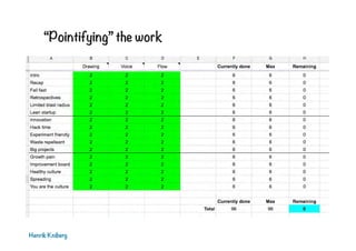 “Pointifying” the work
Henrik Kniberg
 