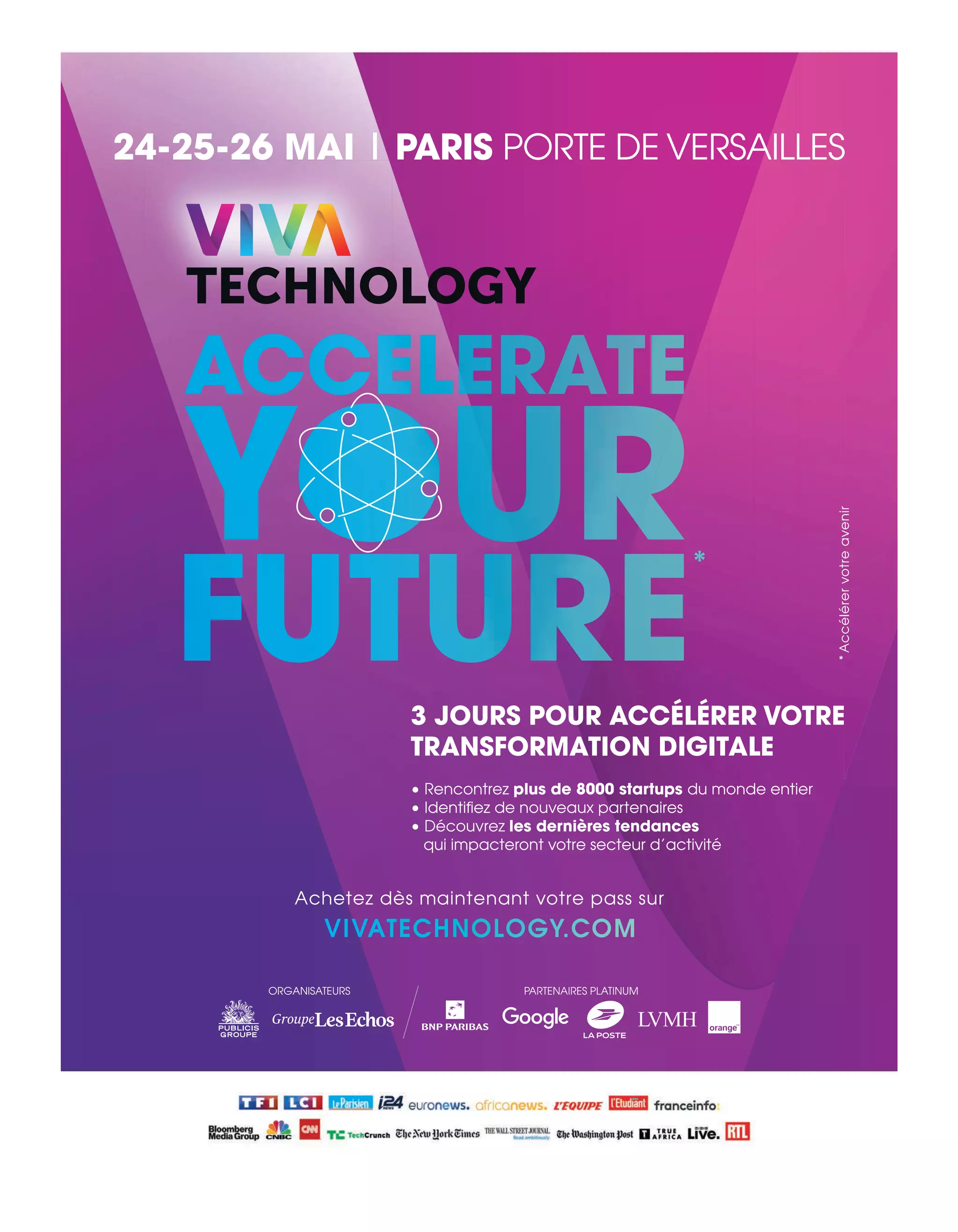 *Accélérervotreavenir
• Rencontrez plus de 8000 startups du monde entier
• Identiﬁez de nouveaux partenaires
• Découvrez les dernières tendances
qui impacteront votre secteur d’activité
24-25-26 MAI PARIS PORTE DE VERSAILLES
3 JOURS POUR ACCÉLÉRER VOTRE
TRANSFORMATION DIGITALE
Achetez dès maintenant votre pass sur
ORGANISATEURS PARTENAIRES PLATINUM
PQN_EXECUTIF_FR_310x230_CBnews.indd 1 23/04/2018 12:07
40-Monde-BAT-ATN5.indd 41 15/5/18 19:22
 
