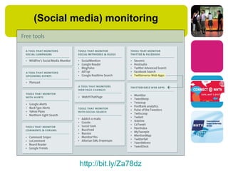 (Social media) monitoring
http://bit.ly/Za78dz
 
