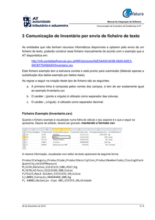 At novo ficheiro inventário stock | PDF