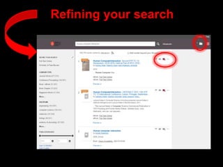 Refining your search
 
