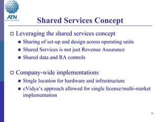 Shared Services Concept
   Leveraging the shared services concept
       Sharing of set-up and design across operating u...