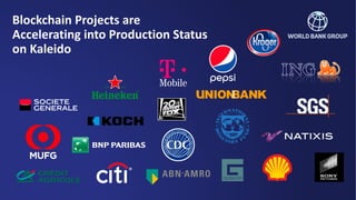 Blockchain Projects are
Accelerating into Production Status
on Kaleido
 
