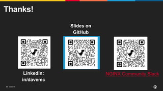 ©2023 F5
39
Thanks!
Linkedin:
in/davemc
NGINX Community Slack
Slides on
GitHub
 