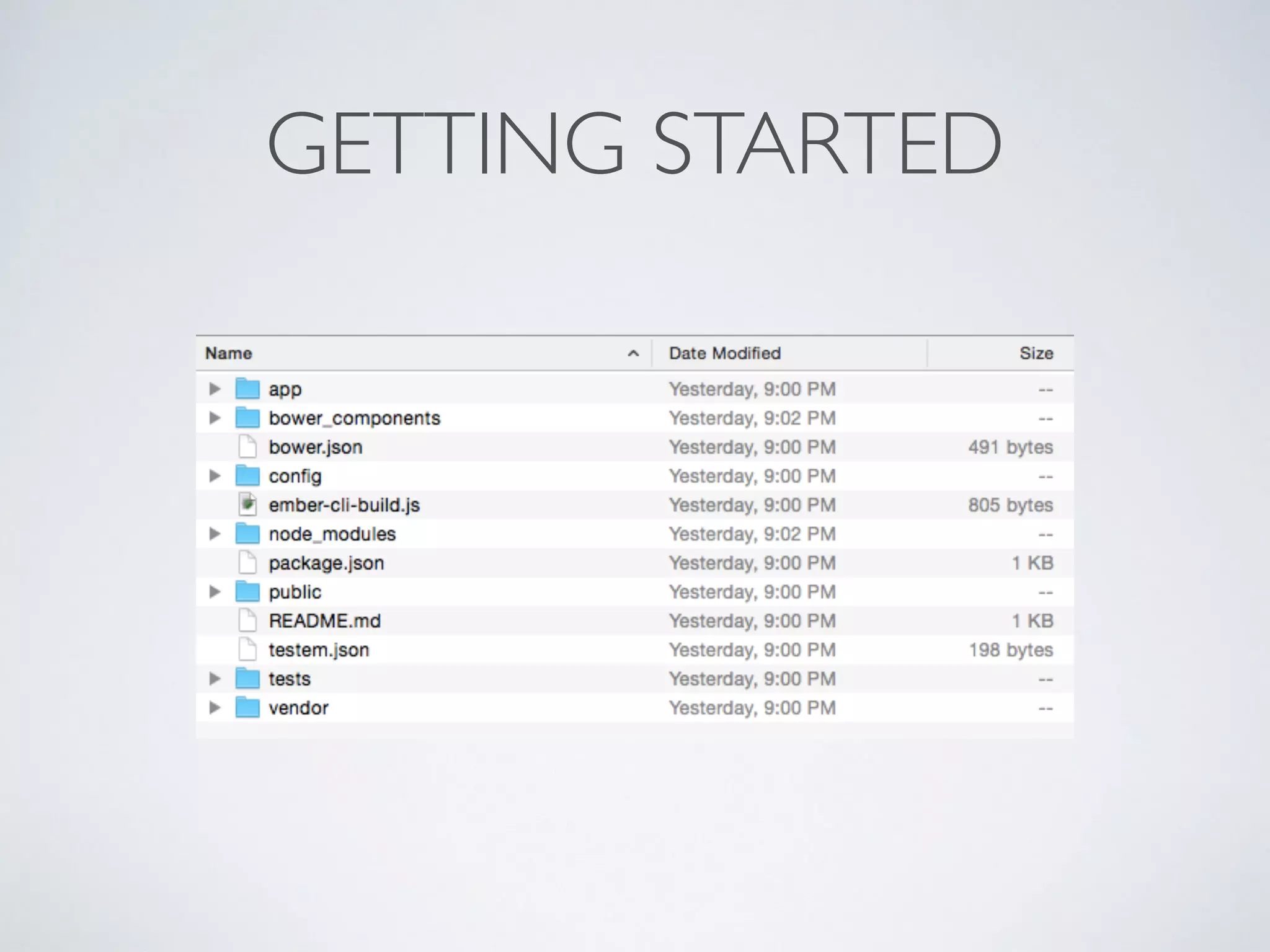 GETTING STARTED
 