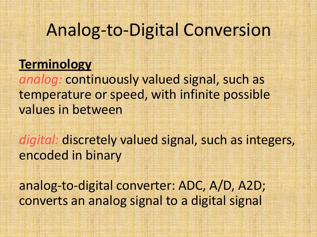 Analog to digital conversion