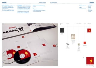 REBRAND	                                                                                                                                   28
                                                                                                                            rice daubney architects
                                                                                                                                                       INDUCTION MANUAL - LAST UPDATED 15.09.11
                                                                                                                                                                          rice daubney architects	                                                                                                           REBRAND

LOGO’S INSPIRATION                                REFINEment of the LOGO and evolution                background to a White background and the                                                                                                                            studio                        softwares
The inspiration behind the current Rice Daubney   of the brand                                        alteration was successful and well received by                                                                                                                      Rice Daubney Architects       InDesign
logo: The man was originally based upon           As the yellow man in the red square was already a   their clients.                                                                                                                                                                                    Photoshop
Leonardo Da Vinci’s: Vitruvian Man (Man of        well establish and recognised logo by their peers                                                                                                                                                                       client                        Illustrator
Perfect Proportions).                             and existing customers; I advised and suggested     info                                                                                                                                                                Rice Daubney Architects
                                                  that the logo needed only to be refined. The idea   01:  collection of the current marketing
                                                                                                          A                                                                                                                                                                                             printer
The late 90’s version of the Rice Daubney logo,   was well received internally and externally.            collateral.                                                                                                                                                                                   The Dominion
was designed by Billy Blue College of Design.                                                         02: 
                                                                                                          Image shows the progression of the RD logo.                                                                                                                                                   Group for RD’s
                                                  From around late 2010 to recently, the entire       03: 
                                                                                                          Current Rice Daubney logo.                                                                                                                                                                    stationary
                                                  Marketing collateral of Rice Daubney went
                                                  through a slight transition from having a Black




                                                                                                                                           ADFA - AUSTRALIAN DEFENCE FORCE ACADEMY
                                                                                                                                           client: cue clothing co.
                                                                                                                                                                                                             OUR BRAND
                                                                                                                                           construction cost: au$ 450,000
                                                                                                                                           completed: august 2008                                            THE INSPIRATION BEHIND THE CURRENT RICE DAUBNEY LOGO:
                                                                                                                                           Rice Daubney are the designers and driving force behind
                                                                                                                                                                                                             The man in the logo was originally based upon Leonardo Da Vinci’s: Vitruvian Man (Man of
                                                                                                                                           the new look and feel of the Cue clothing offering in Sydney,     Perfect Proportions).
                                                                                                                                           Melbourne and New Zealand. Promoting the core qualities
                                                                                                                                           of tailored, corporate and evening wear the Rice Daubney
                                                                                                                                           design revitalises the image of Cue using a palette of textural
                                                                                                                                           colours and materials. Neutral tones are used throughout               1970          early 80’s                    late 80’s - mid 90’s       late 90’s    2006-Current
01                                                                                                                                                                                                           02
                                                                                                                                           each of the approx 100sqm stores in browns and creams
                                                                                                                                           offset by the burst of intense colour of blue in the feature
                                                                                                                                           wall, capturing the customer’s attention and leading them
                                                                                                                                           into the store.

                                                                                                                                           Key design elements that provide branding consistency
                                                                                                                                           throughout the stores are:
                                                                                                                                           • Signature lighting
                                                                                                                                           • Reflective surfaces
                                                                                                                                           • Key colour planes
                                                                                                                                           • Textural elements – woven fabric ,stone and timber

                                                                                                                                           The colours and materials are selected to compliment the
                                                                                                                                           tones of the clothing and allow them to be a focus in the
                                                                                                                                                                                                                building
                                                                                                                                           store.
                                                                                                                                                                                                             blocks for the
                                                                                                                                           ESD features are utilised within the stores – primarily energy        future
                                                                                                                                           efficient lighting. A big energy user and a feature that is so
                                                                                                                                           important to the display of retail product, Rice Daubney has
                                                                                                                                           implemented energy efficient lighting that not only reduces
                                                                                                                                           the costs and energy footprint , but also ensures colour
                                                                                                                                           consistency with a long lifespan.

                                                                                                                                           Cue Clothing Australia launched its new look with its flagship
                                                                                                                                           store at the Queen Victoria Building. Rice Daubney’s new
                                                                                                                                                                                                                                               [c.1492, Pen
                                                                                                                                           brand identity for Cue creates a flexible and adaptable
                                                                                                                                                                                                                                               and Ink, 13½
                                                                                                                                           merchandising approach which enables the store to reflect
                                                                                                                                                                                                                                                x 9½’ (34.3
                                                                                                                                           season changes in colour. A bold gloss colour element is
                                                                                                                                                                                                                                                x 24.5 cm),
                                                                                                                                           juxtaposed with a neutral textured palette on the walls and
                                                                                                                                                                                                                                               Accademia,
                                                                                                                                           ceiling. Grey mirror and luxurious pendent lights play with
                                                                                                                                                                                                                                                  Venice]
                                                                                                                                           dimensions in the store.

                                                                                                                                           Rice Daubney’s design expresses a diverse range of aesthetic
                                                                                                                                           and visual textures giving each store a unique atmosphere to
                                                                                                                                           each store within a strong ‘branded’ retail identity.
                                                                                                                                                                                                                                                                                       man in space
                                                                                                                                                                                                                                 building
                                                                                                                                                                                                                              blocks revised

                                                                                                                                                                                                                                                                   a spin on
                                                                                                                                                                                                                                                                  leonardo’s
                                                                                                                                                                                                                                                                vitruvian man




                                                                                                                                                                                                                                                                                       03




20                                                                                                                                                                                                                                                                                                                       21
 