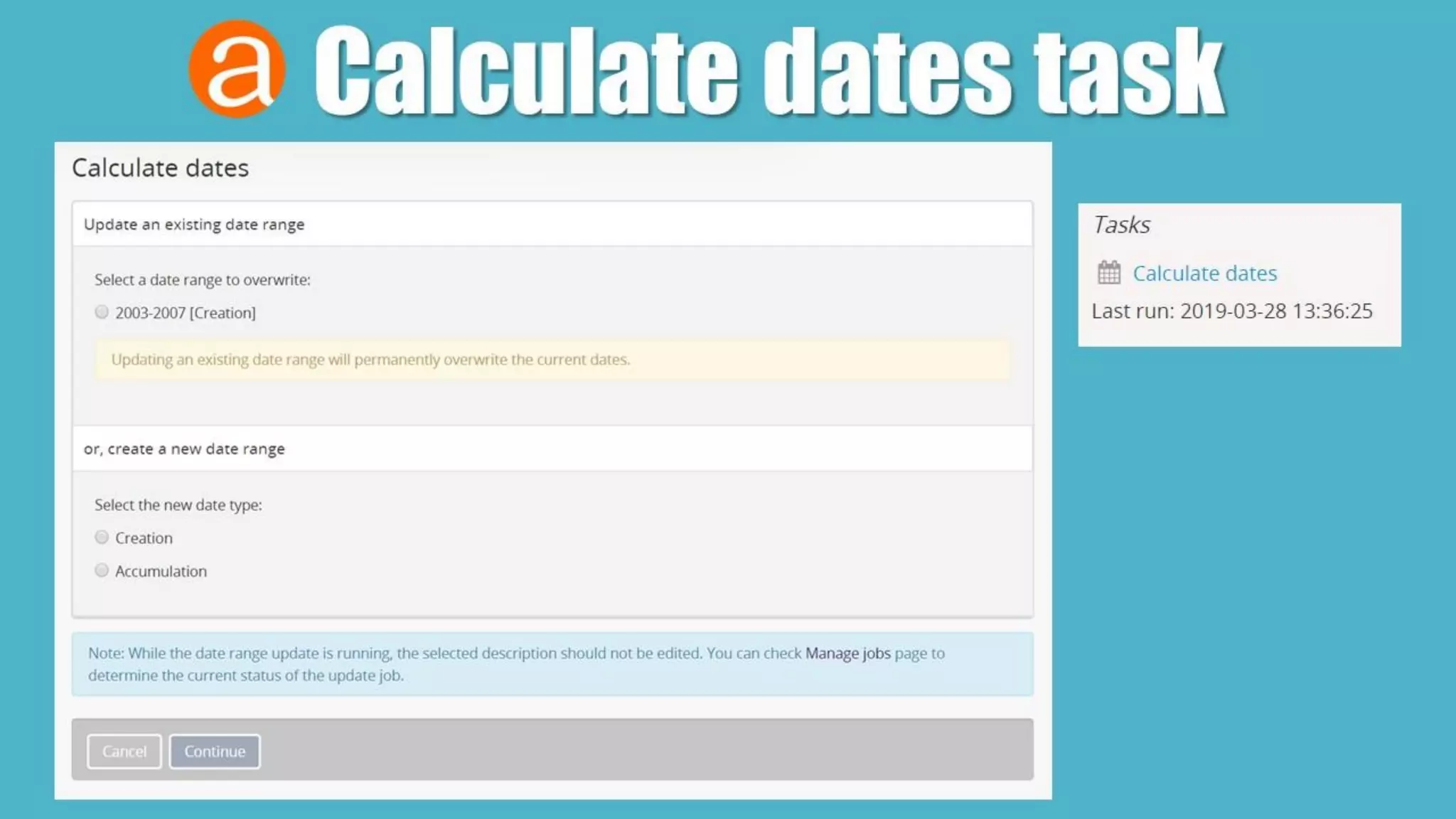 Calculate dates task
 