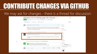 We may ask for changes - there is a thread for discussion:
CONTRIBUTECHANGESVIAGITHUB
 