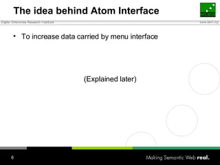 The idea behind Atom Interface To increase data carried by menu interface (Explained later) 