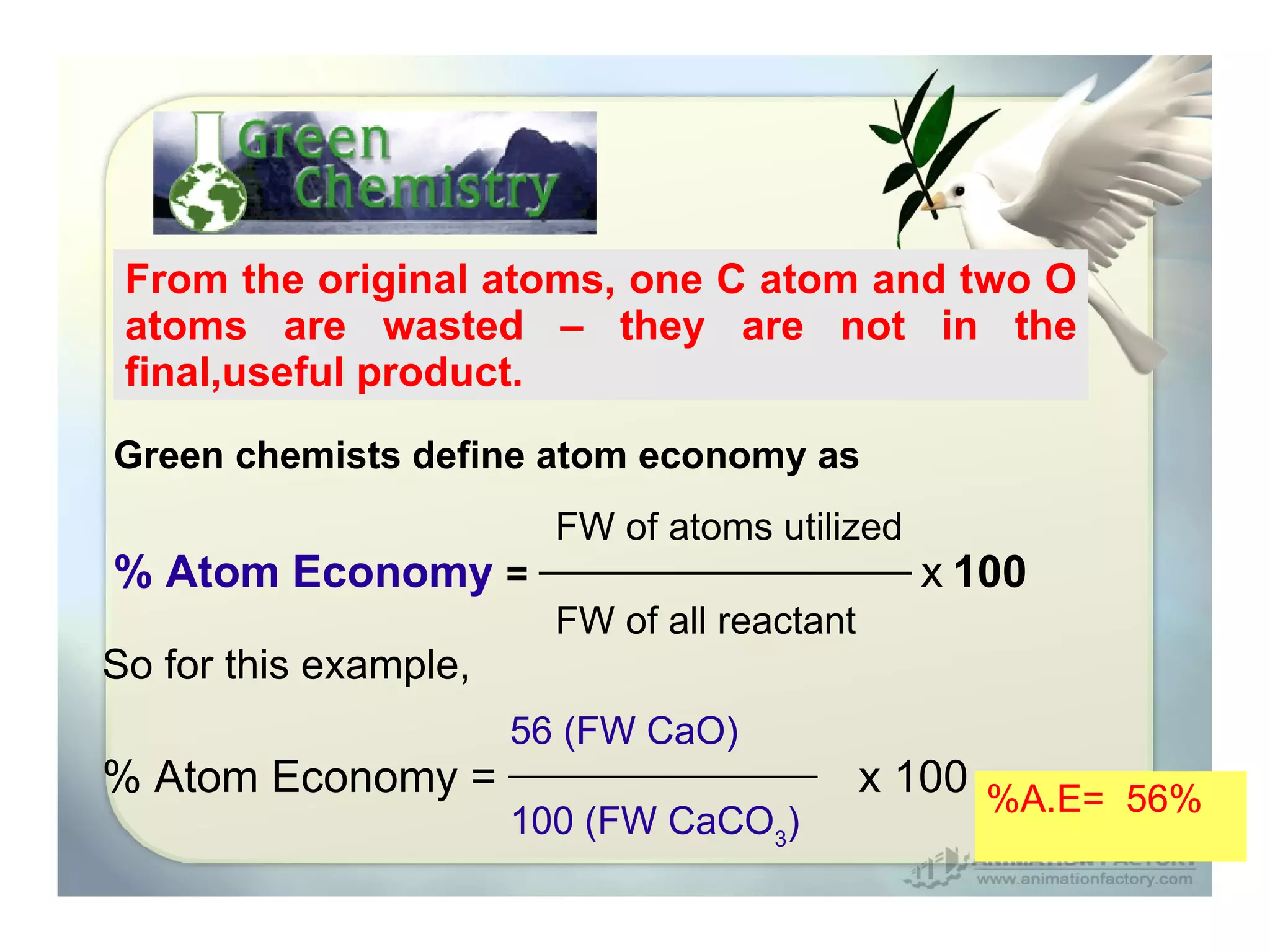 Atom Economy Green Chemistry Project PPT Atom Economy Green Chemistry Project PPT