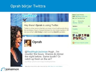 Oprah börjar Twittra 
