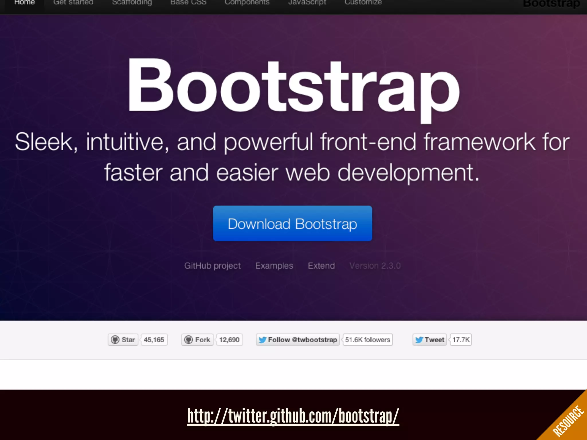 RESOURCE
http://twitter.github.com/bootstrap/
 